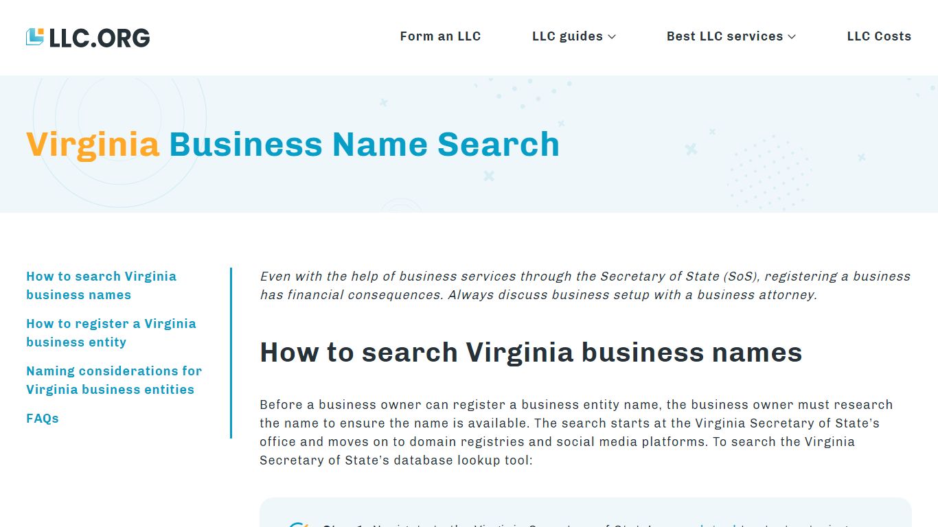 Virginia Business Name Search (Step-by-Step Guide) - LLC.org